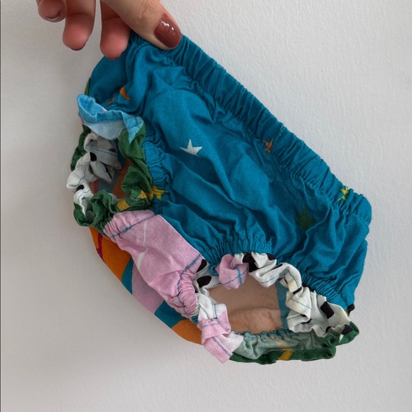 Tropical Blue Kids Dress with Ruffle Sleeves - Picture 4 of 5